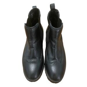 Marc Joseph NY MJNY Black Leather Chelsea Ankle Boots Lug ‎ Womens 8 W05223-BNS